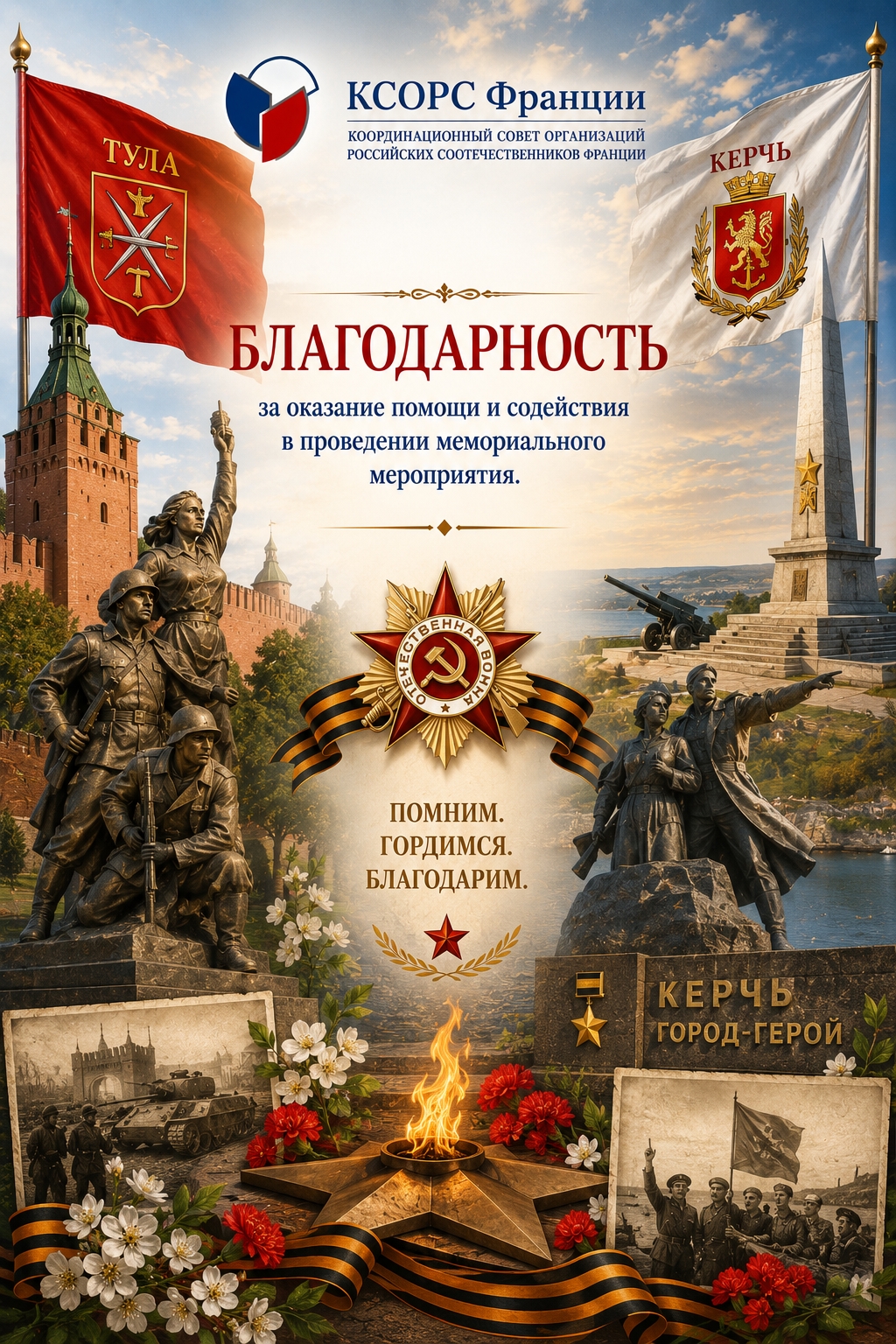 Благодарность участникам международного проекта памяти, посвящённого Дню Победы
