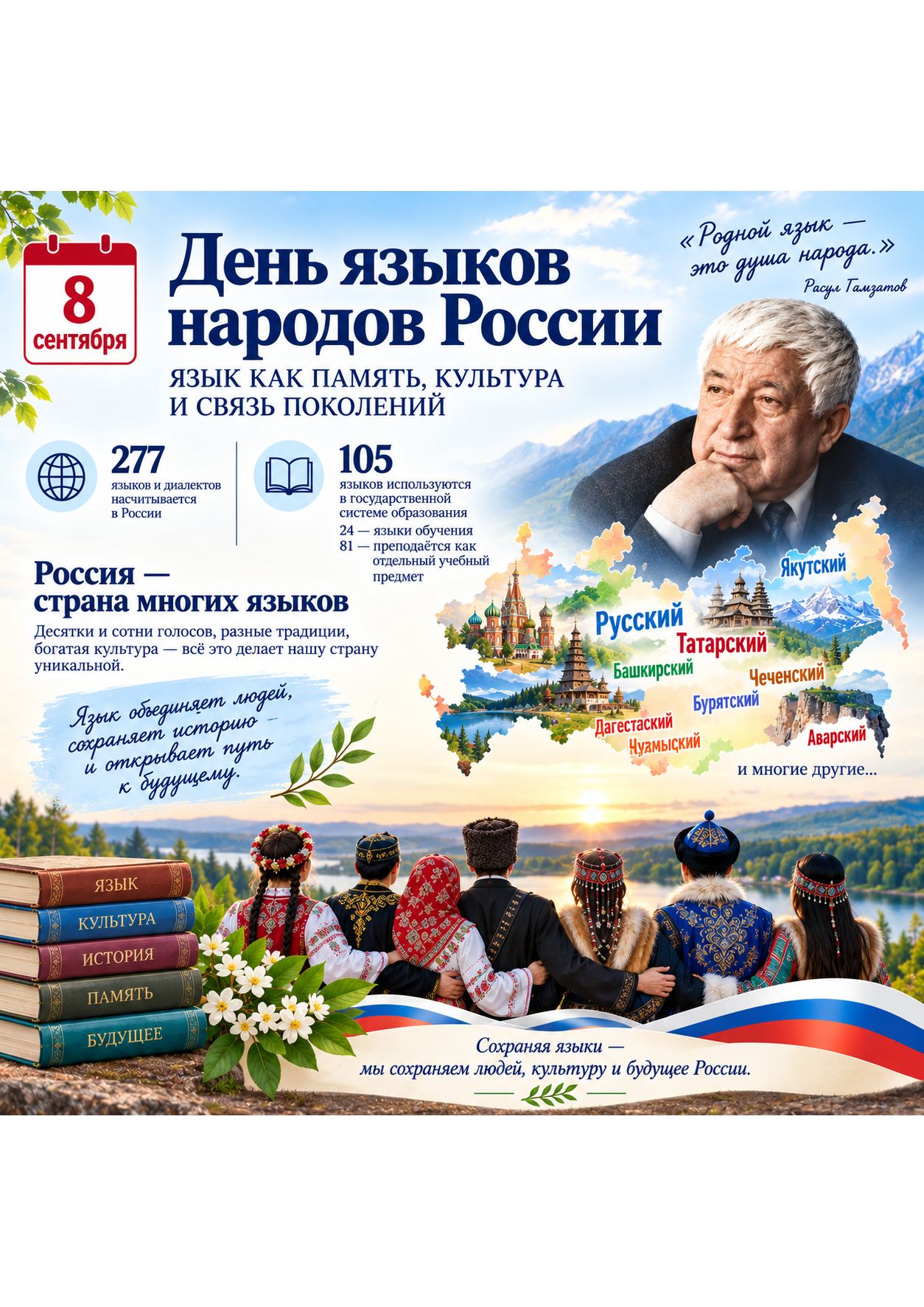 8 сентября в России отмечается День языков народов Российской Федерации